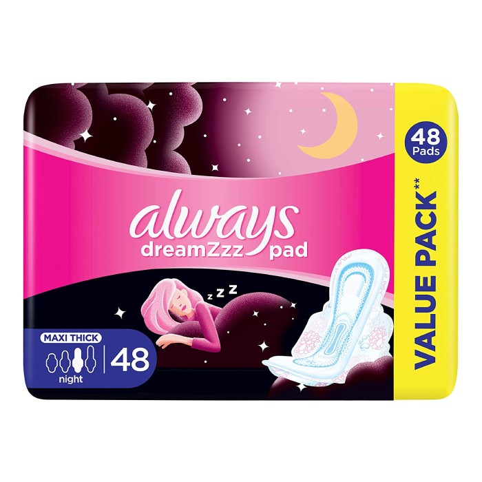 Always Dreamzz Pad Cotton Soft Night long 48 Pieces