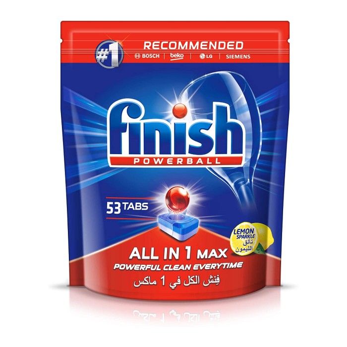 Finish Dishwasher Detergent All In One Lemon 53 Tablets
