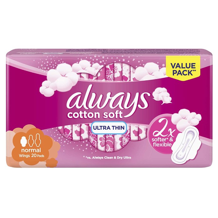 Always Cotton Soft Pads Ultra Thin with Wings 20 Pieces