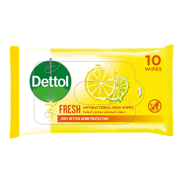 Dettol Fresh Antibacterial Skin Wipes 10 Piece