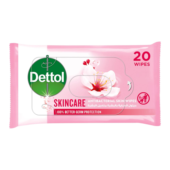 Dettol Skincare Antibacterial Skin Wipes Pack of 20 Wipes