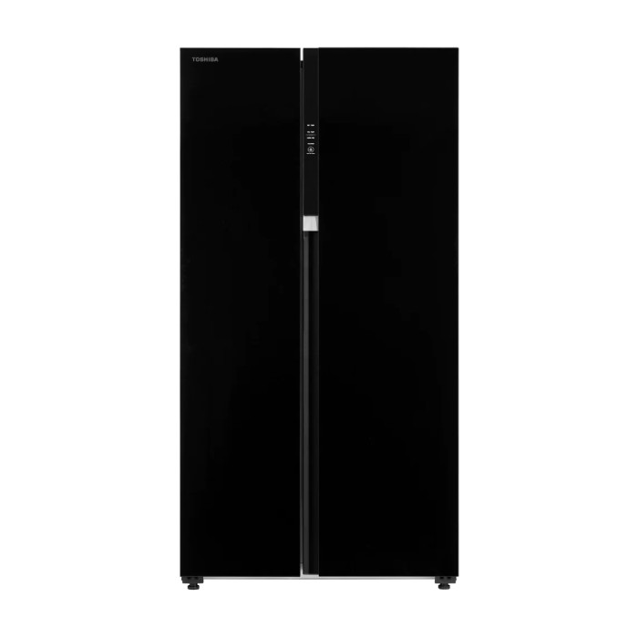 Toshiba Side By Side Refrigerator 19.4 Cuft Black Glass