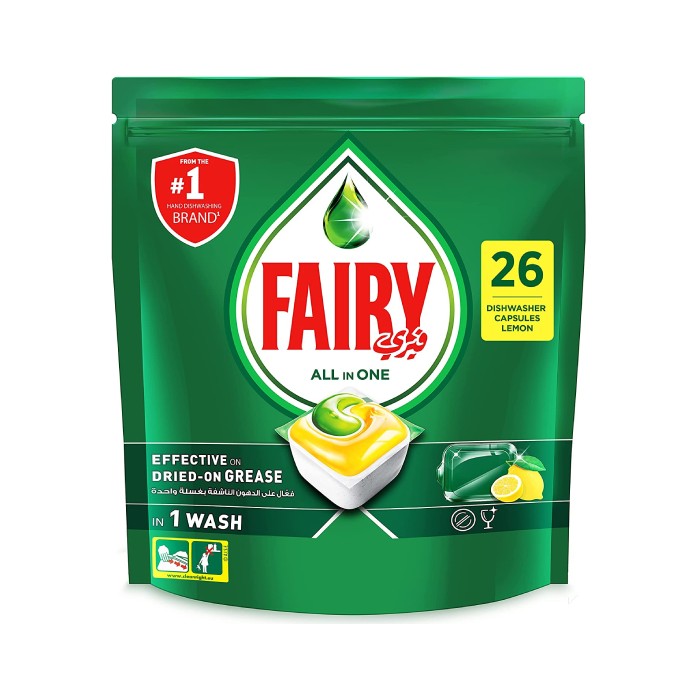 Fairy Dishwasher Detergent All In One Lemon 26 Tablets