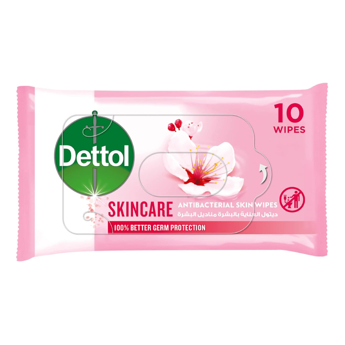 Dettol Skincare Antibacterial Skin Wipes Pack of 10 Wipes