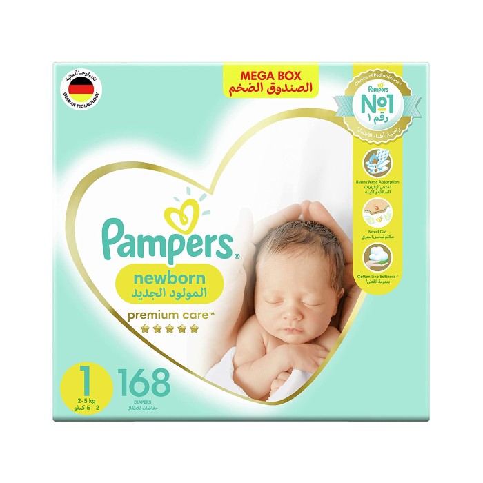 Pampers Mega Pack Size 1 168 Diapers