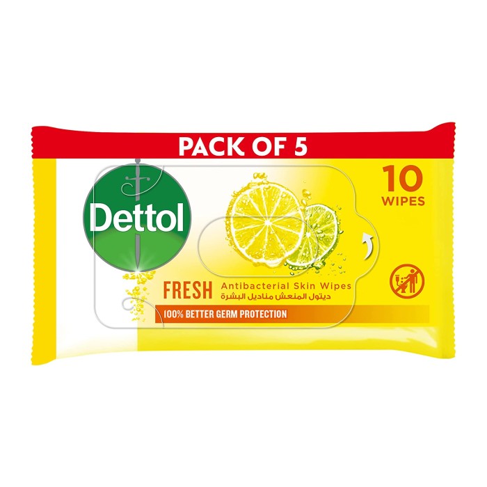 Dettol Fresh Anti Bacterial Skin Wipes 10 Piece
