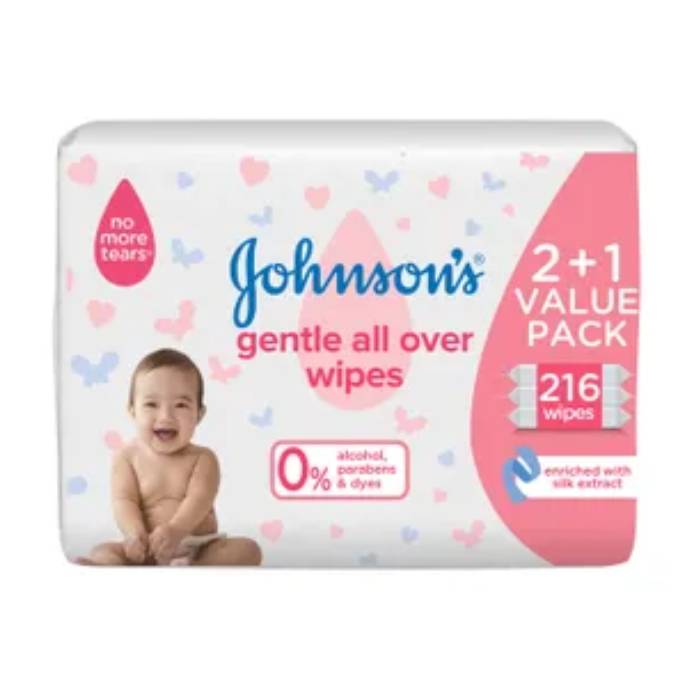 Johnson's Gentle Baby 216 Wipes