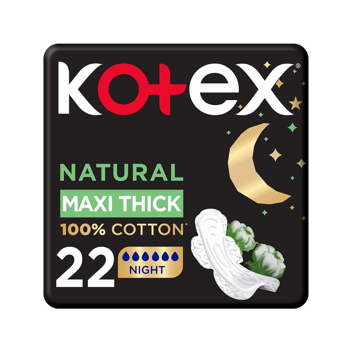 Kotex Maxi 3D Cotton Night Sanitary 22 Pieces