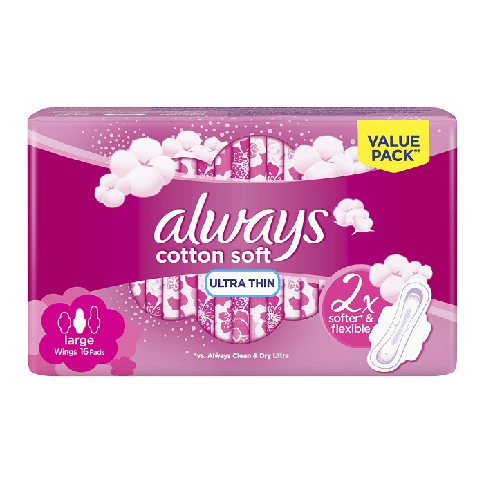 Always Cotton Soft Ultra Thin Normal Pads with Wings 16 Pieces
