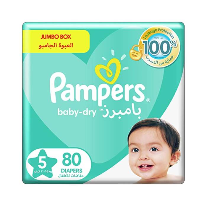 Pampers Jumbo Pack Size 5 Junior 80 Diapers
