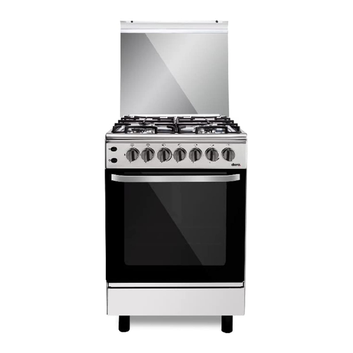 Dora Gas Cooker 55X55 Stainless Steel With Silver Sides