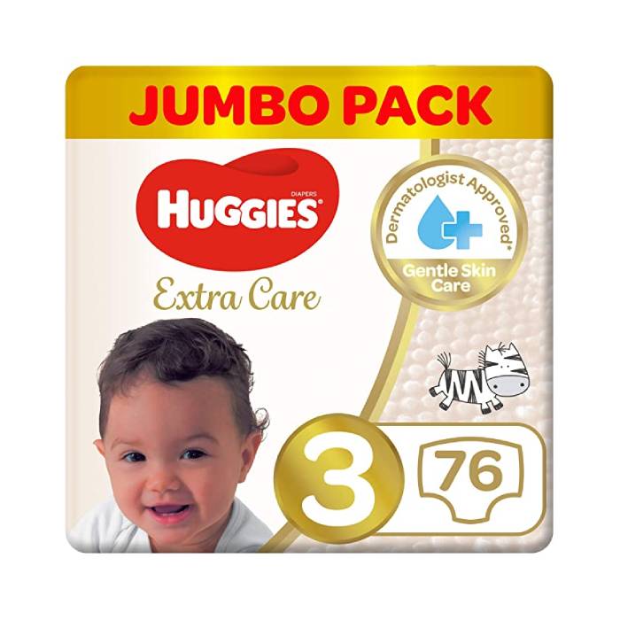 Huggies Extra Care Jumbo Pack Size 3 76 Diapers