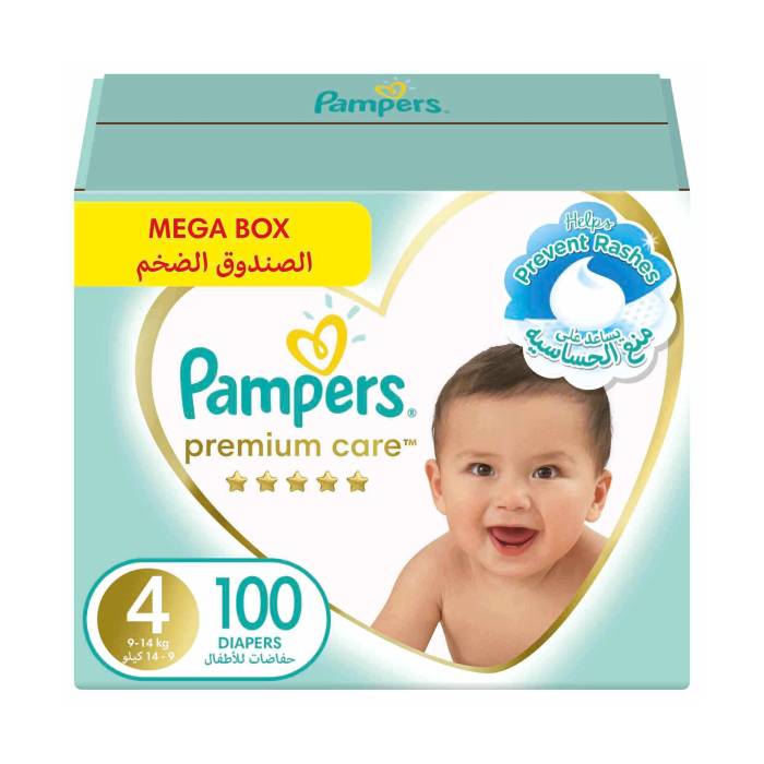 Pampers Mega Box Size 4 Large 100 Diapers