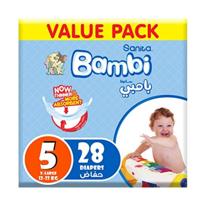 Sanita Bambi Value Pack Size 5 28 Diapers