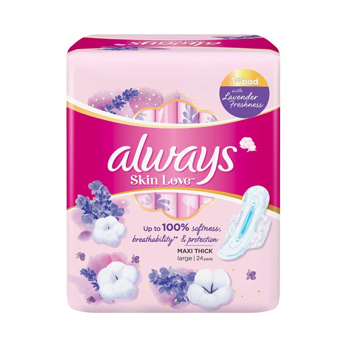 Always Skin Love Lavender Freshness Thick & Large 24 Pieces
