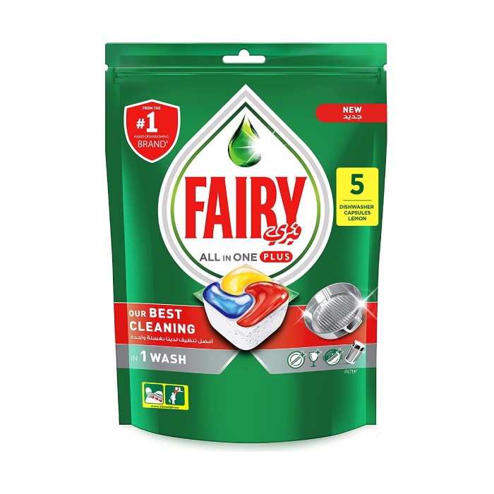 Fairy Dishwasher Detergent All In One Plus 5 Tablets