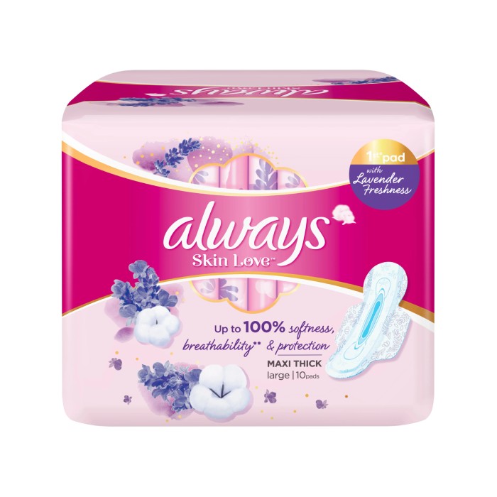 Always Skin Love Lavender Freshness Thick & Large 10 Pieces