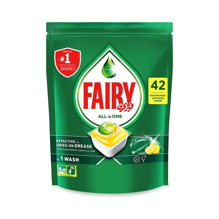 Fairy Dishwasher Detergent All In One Lemon 42 Tablets